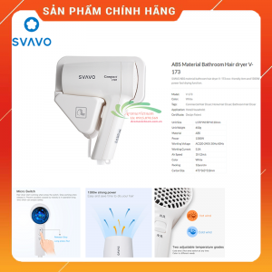 Máy sấy tóc treo tường cao cấp SVAVO V173